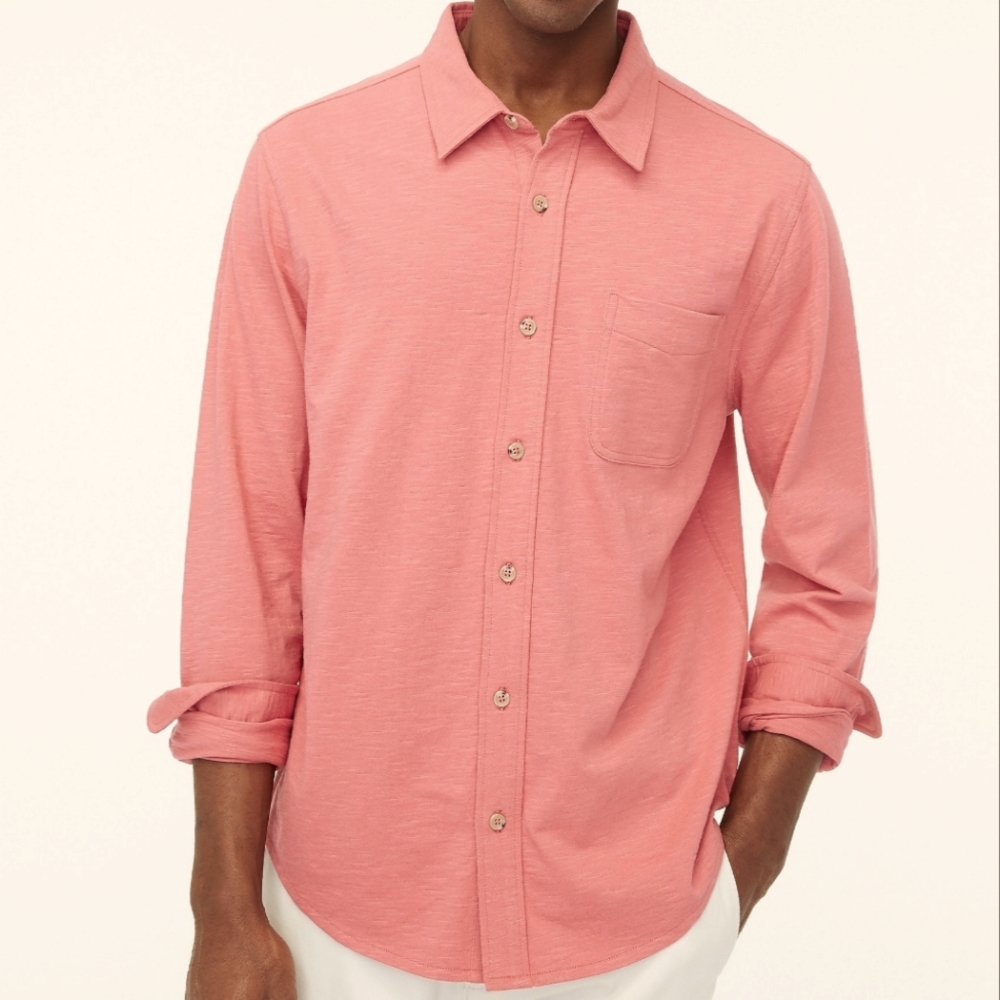 J. Crew Men's Knit  Button Down Shirt New Size Medium